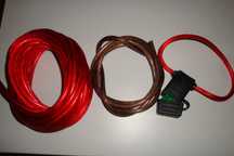 cablu alimentare subwoofer 5m rosu 1m maro + siguranta 30A + suport