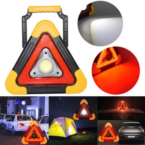 Фенер + авариен триъгълник за автомобил с 3 LED режима