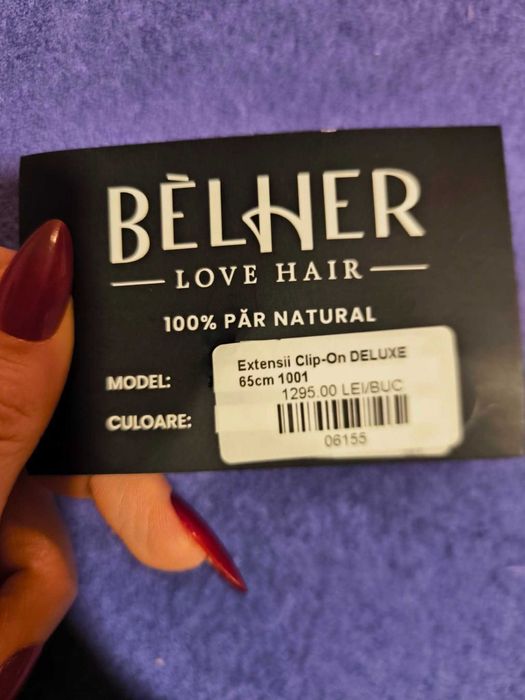 Extensii BelHer Deluxe par 100% natural Remy, 65 cm blond deschis