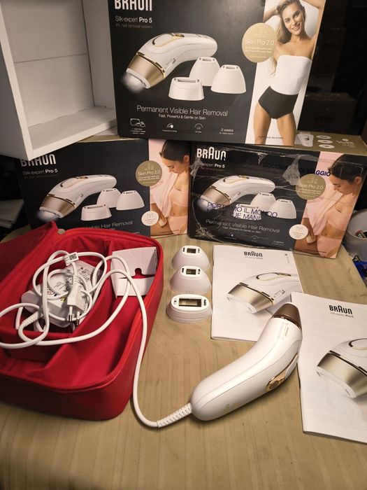 Braun IPL Silk·expert Pro 5 Домашна епилация с чанта за съхранение,