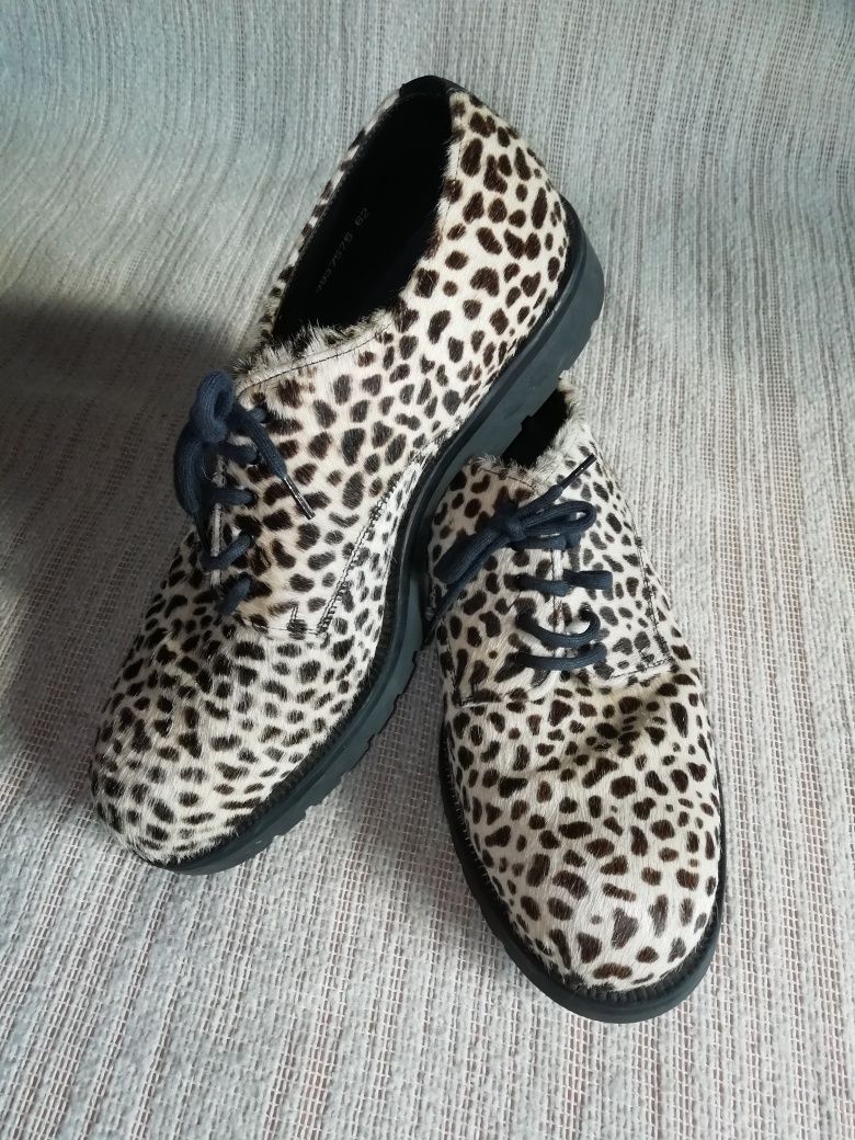 Pantofi piele-blana "leopard" L. A. DESIGN  nr. 43