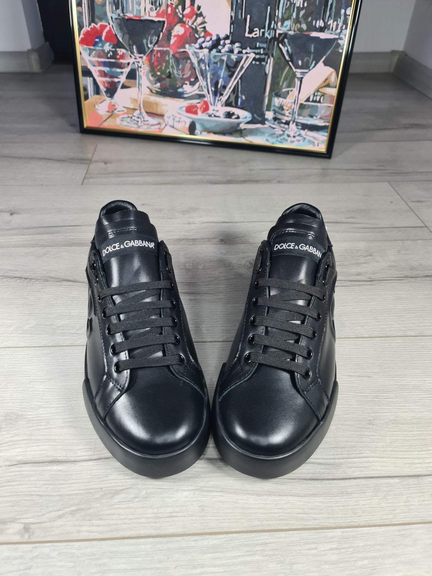 Sneakers-Dolce&Gabanna-Negru -Transport-Gratuit-Breloc-LV+Parfum-Cadou