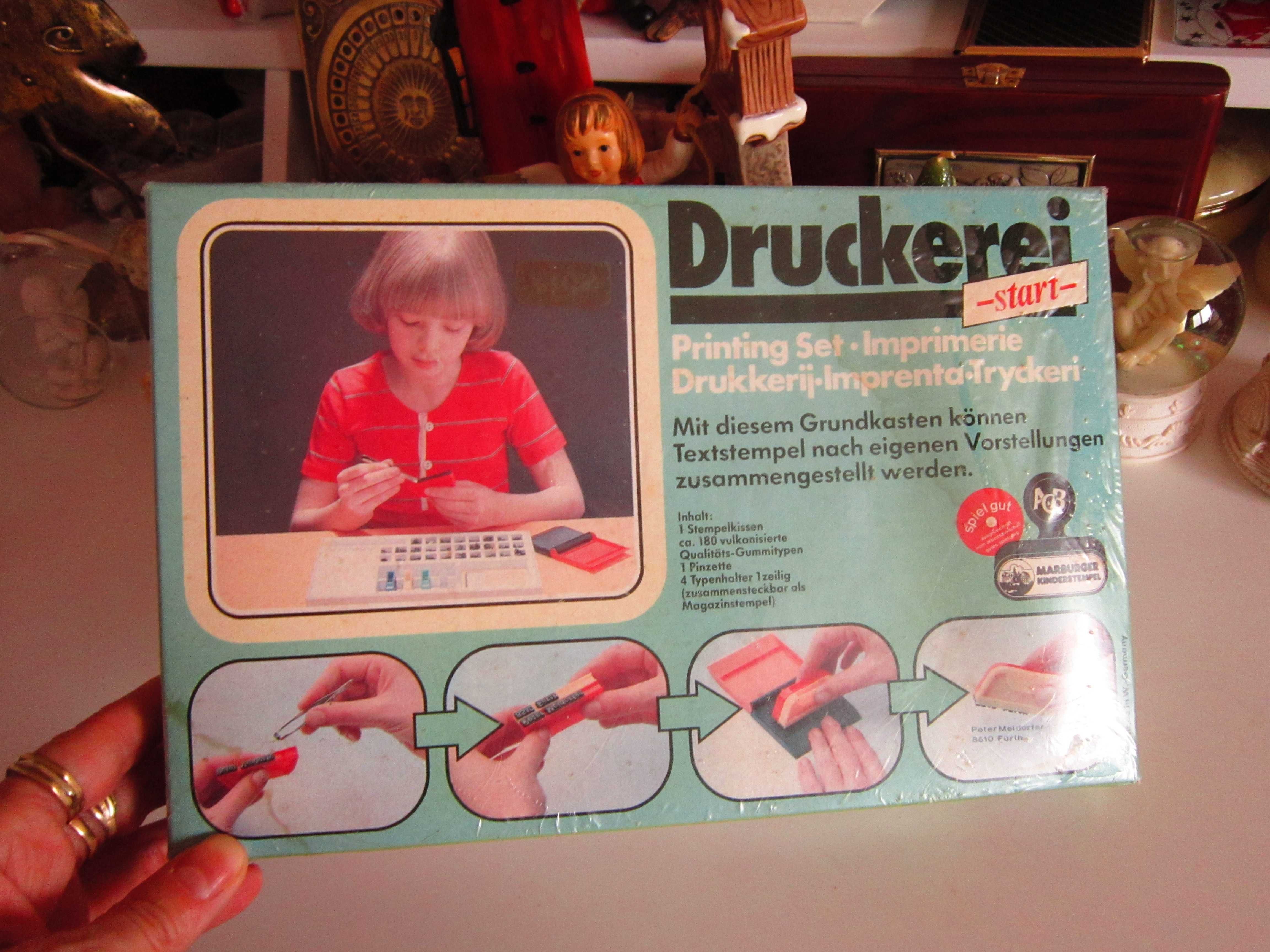 joc vintage Druckerei sigilat-Tipografie,stampile Germania anii'80
