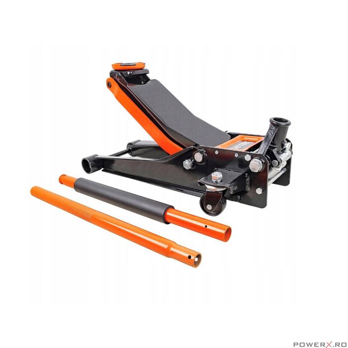 Cric hidraulic tip crocodil 3.5 tone, cu roti, 75-505 mm, 2 cilindrii,