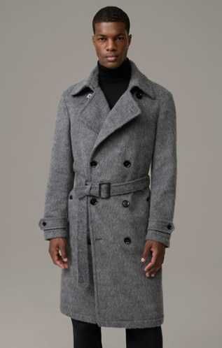 Palton trenci la doua randuri 50 L Atelier Torino NOU lana 100 % moale