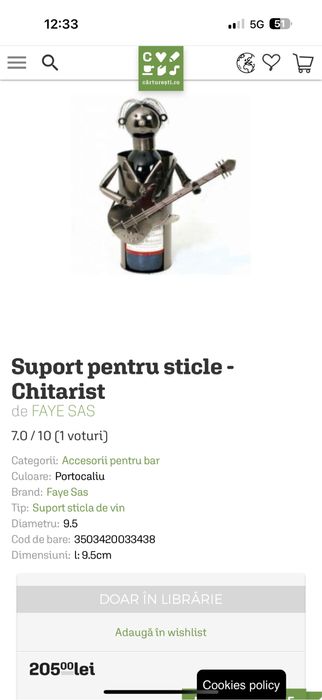 Suport sticla de vin biciclist