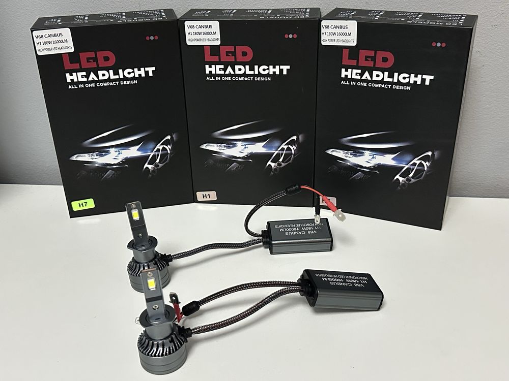 Set 2 Becuri Auto H7 Led, V68, Canbus, 180W,16000 lm ~ Promotie !!!