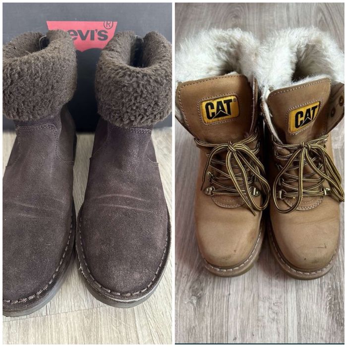 Дамски боти естествена кожа Levis и боти CAT
