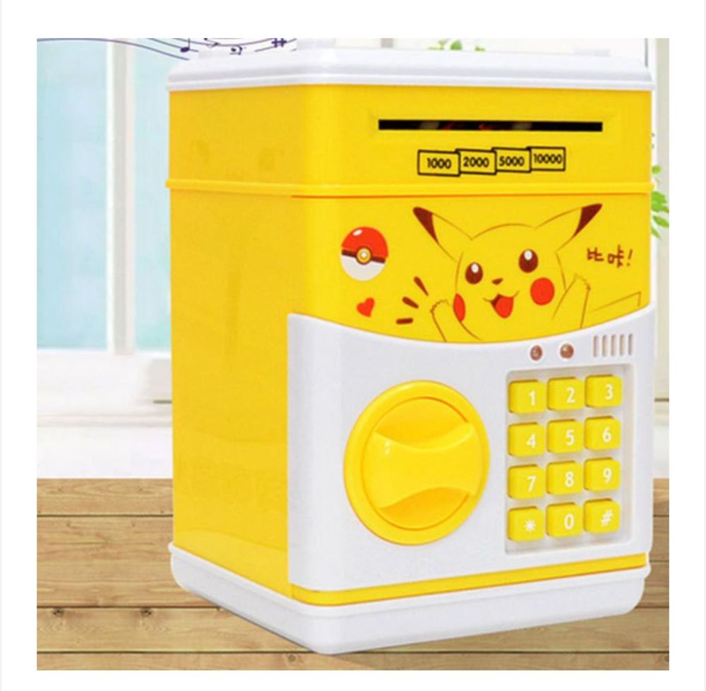 Pusculita Interactiva cu motive Pokemon, pentru copii, cu functie ATM