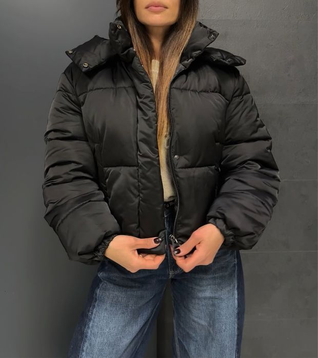 MANGO Дамско зимно черно яке