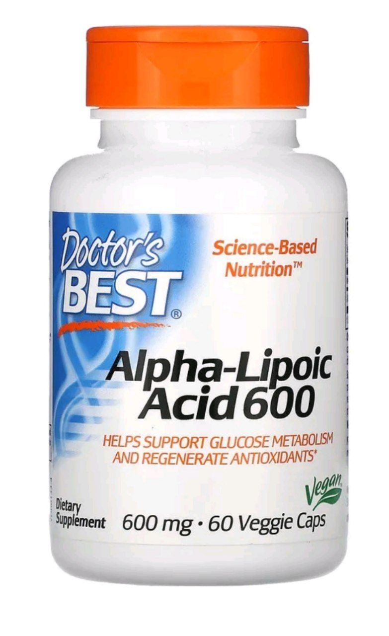 альфа-липоевая кислота 600 мг, 60 растительных капсул