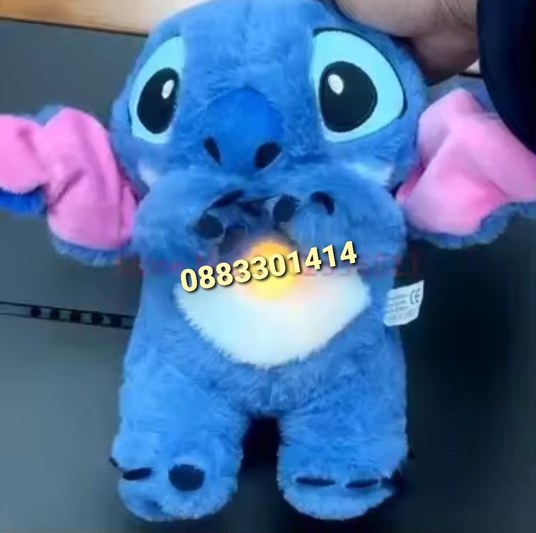 Плюшена играчка Стич Дишащ + мелодии бял шум