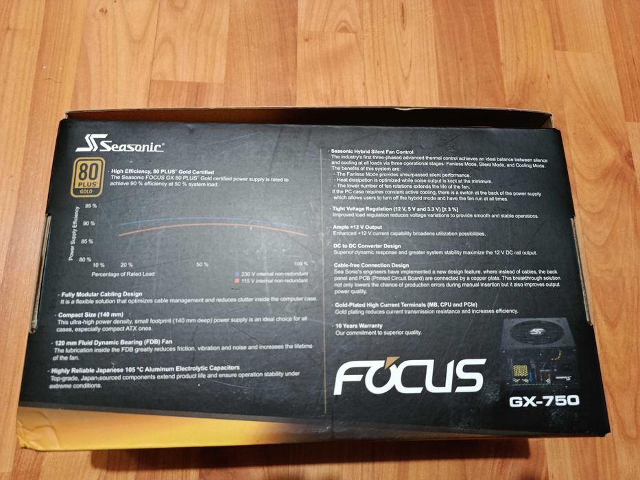 Sursă Seasonic Focus GX, 80+ Gold, 750W la cutie în garanție