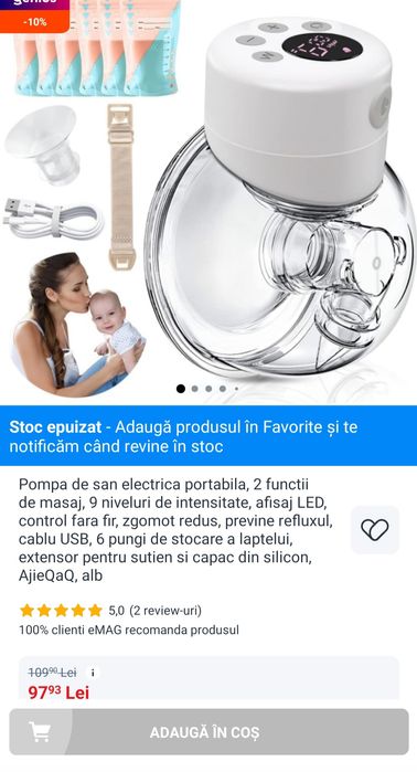 Pompă de sân fără fir