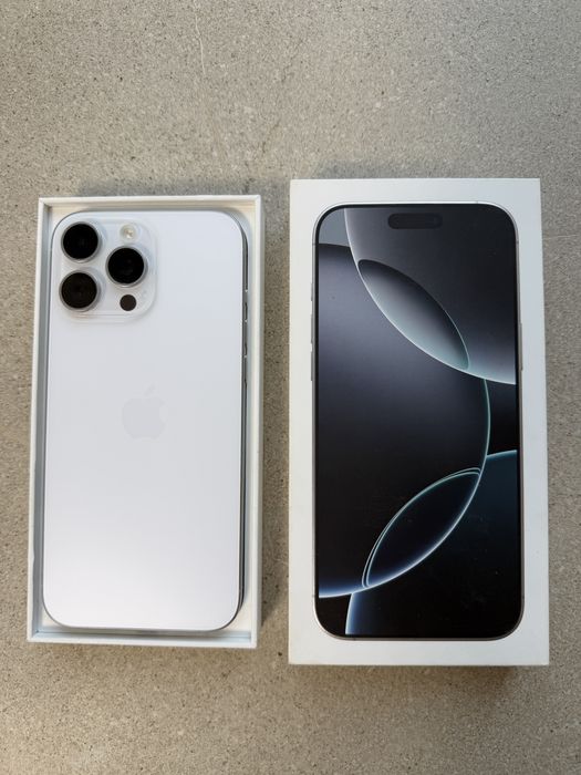 Vând iPhone 16 ProMax 256 gb, alb titanium, acte, accesorii și cutie