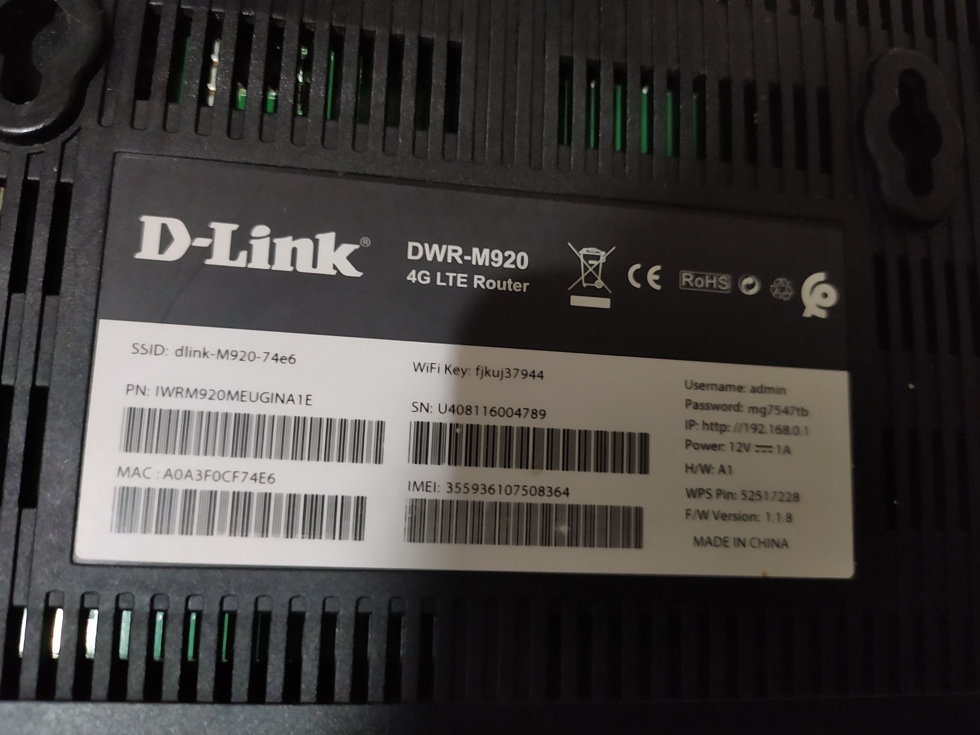 Wifi router DWR-M920+sim karta