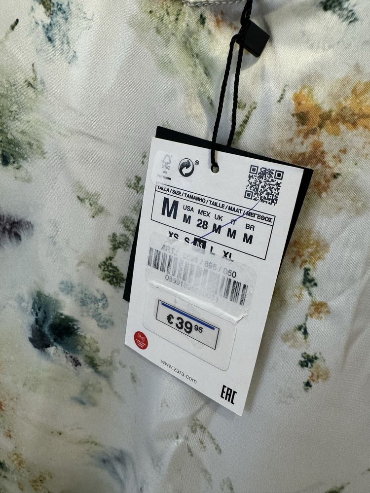 Rochie maxi inflorata tip furou Zara cu bretele reglabile mărimea M