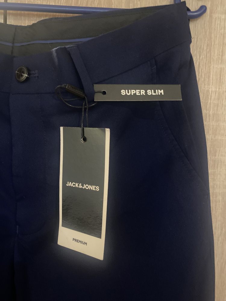 Jack & Jones pantaloni cu dunga Franco bleumarin