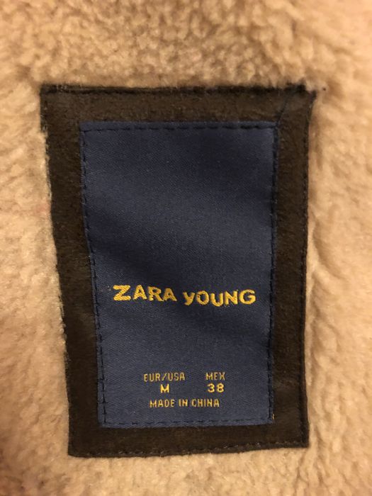 Geaca piele imblanita Zara