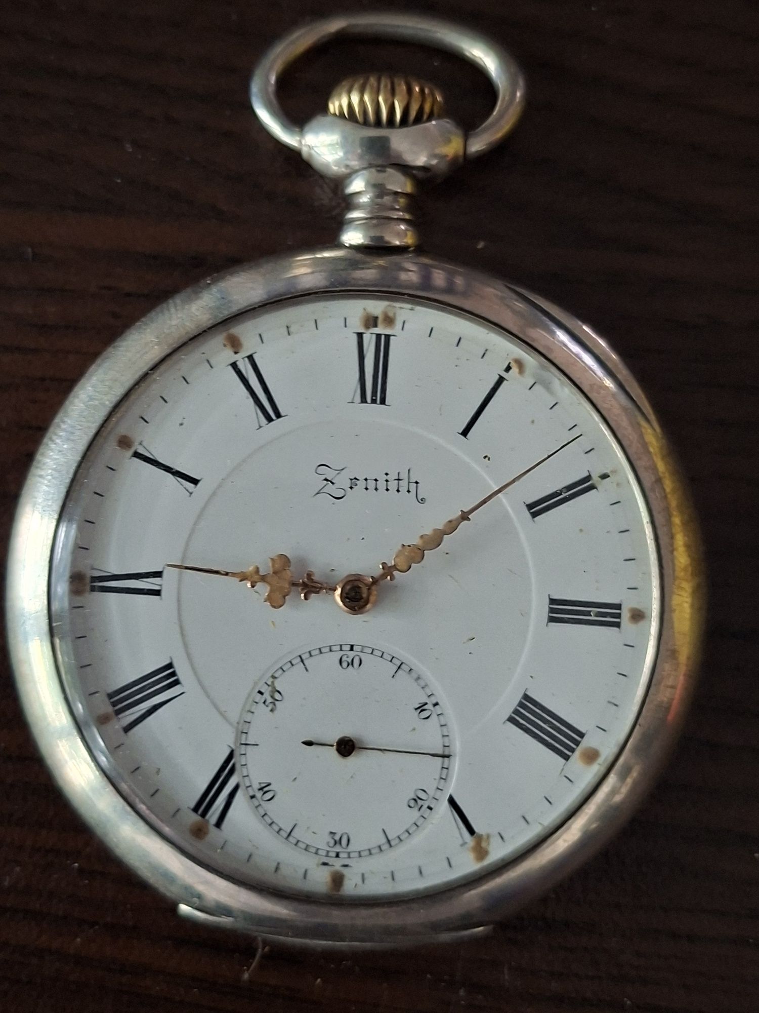 Сребърен джобен часовник Zenith