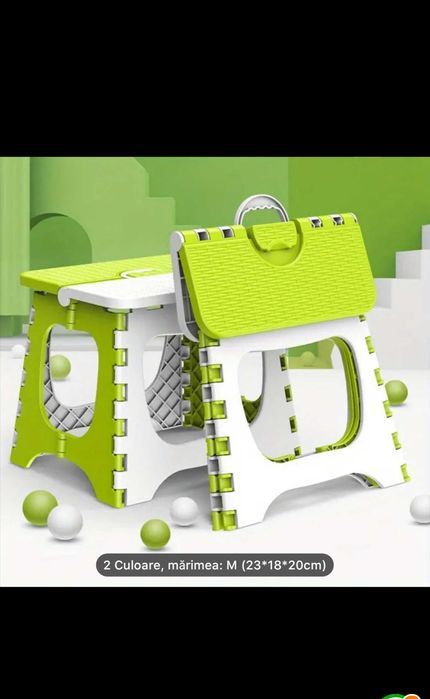 Scaun pliabil portabil- Plastic durabil, design pătrat rezistent
