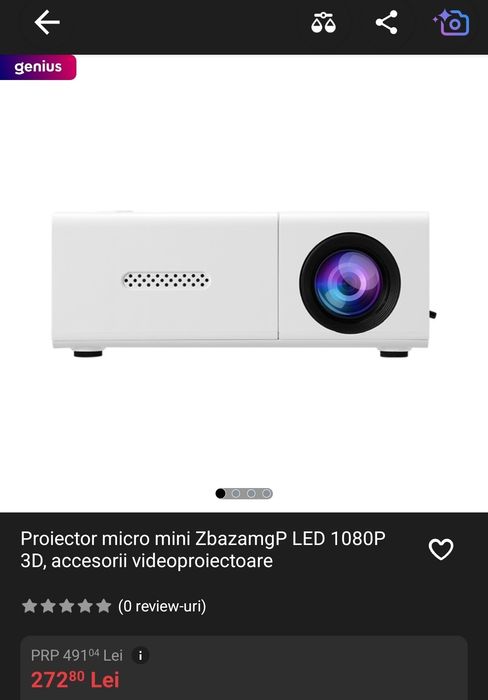 Video Proiector portabil, 1080p, NOU
