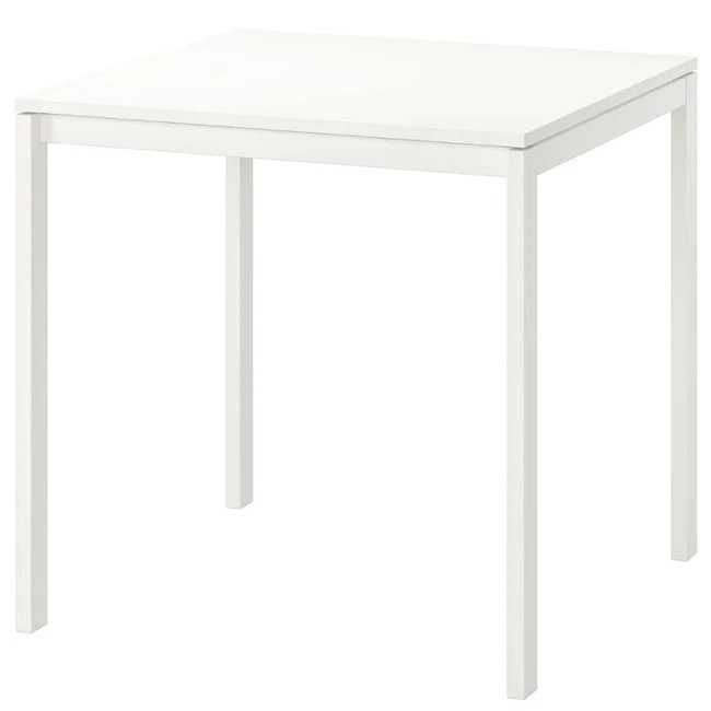 Трапезна Маса IKEA MELLTORP 75x75x72 см - Бяла с метални крака