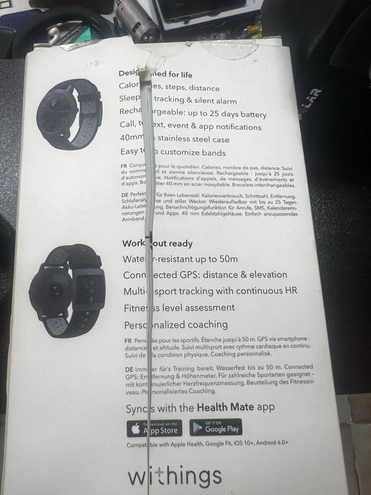 withings  HR Sport Multi-sport Hybrid Smartwatch