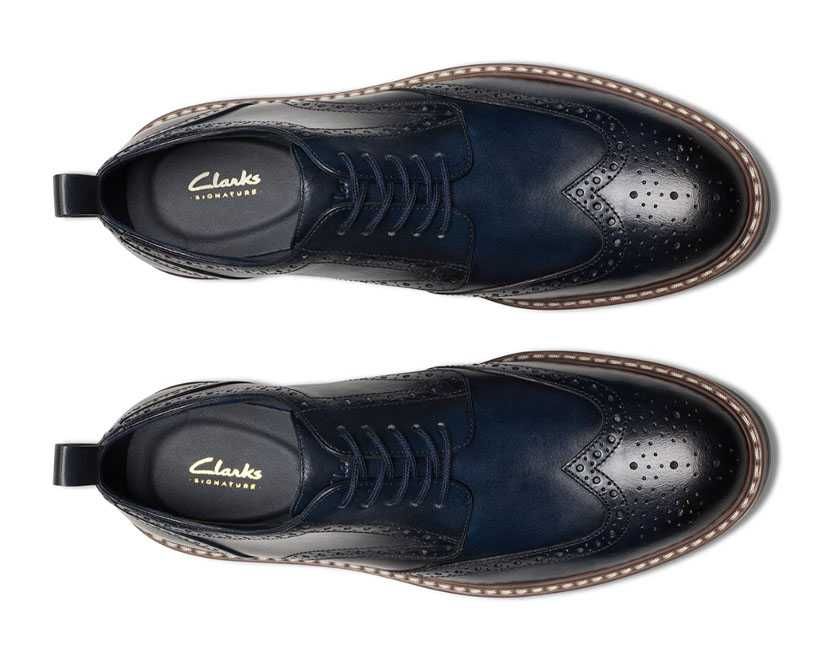 Pantofi Clarks | Barbati | Piele | Brogue | Bleumarin | 44 / 9.5
