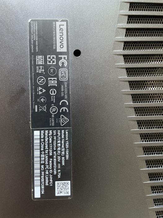 Lenovo Legion Y520-15IKBN 80WK I7 gen7 GTX 1050