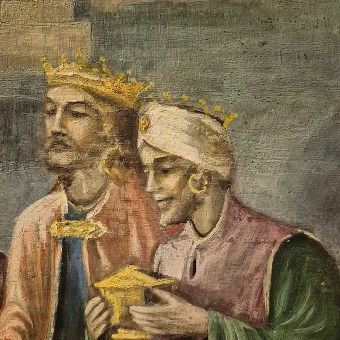 Pictură Ulei  Nașterea Domnului, 1937, 40x30 cm