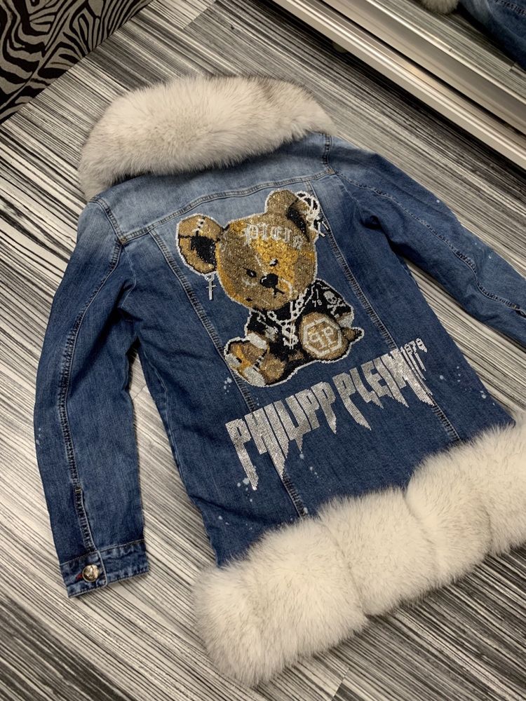 Geaca blana PHILIPP PLEIN —colecția noua-blana vulpe / calitate