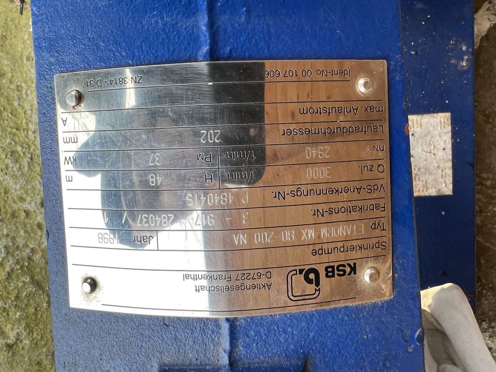 Pompa electrica cu motor de 37 kw