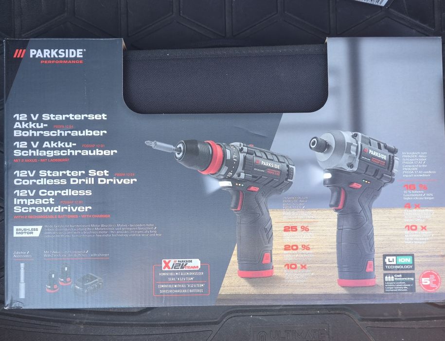 Set Impact si Filetanta Parkside Performance 12V NOI cu Garanție 5 Ani
