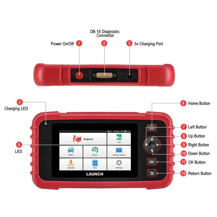 Tester Auto Profesional, Launch CRP123X V2.0, OBD2