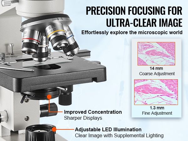 Microscop profesional 2500x vevor celule digital laborator analize