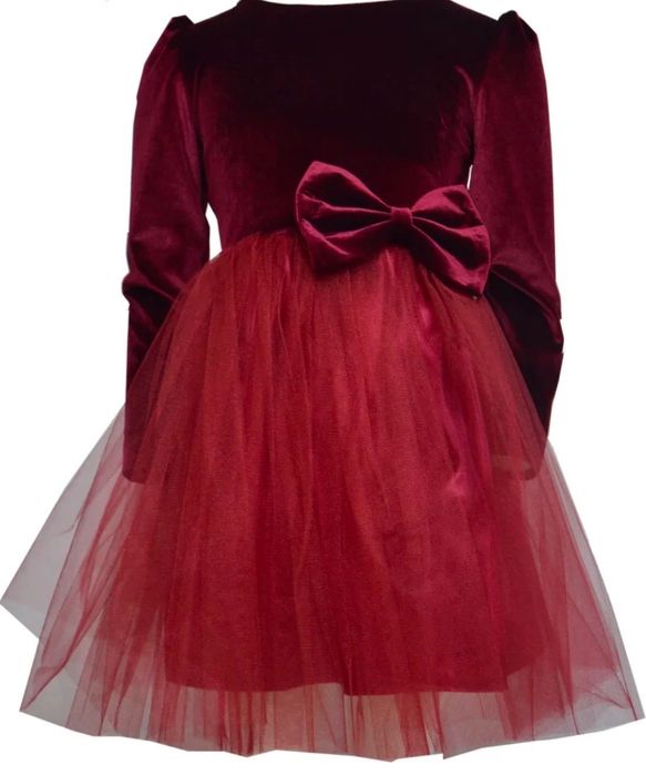 Детска рокля с тюл и плюш