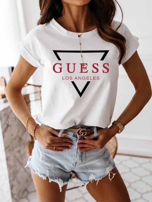 Тениска GUESS принт. Размери и цветове