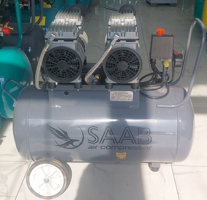 Безшумный воздушный компрессор saab kompressor 50L 100L 200L tovushsiz