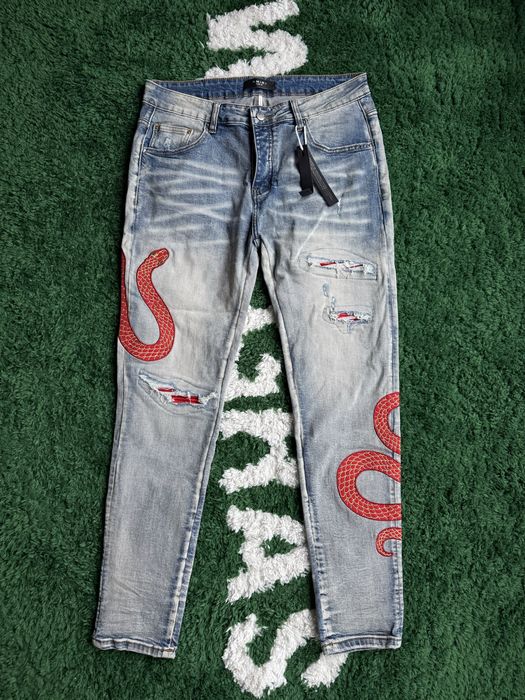 Blugi Amiri Albastru 36 - Sarpe Rosu
