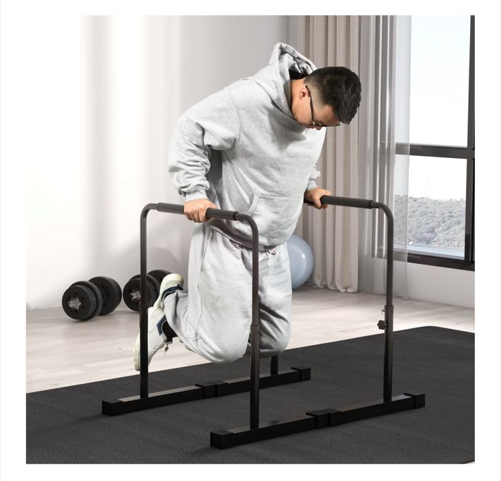 Успоредка 2 щанги за Dip SPORTNOW, регулируеми, черни, 70x50x80-105 см