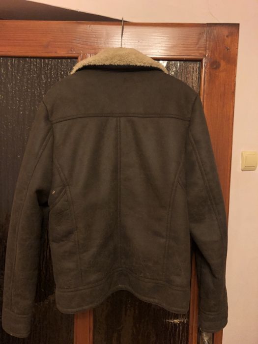 Geaca piele imblanita Zara