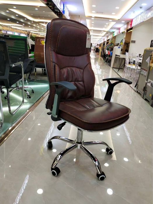 Эргономичное офисное кресло, мягкое, кожаное