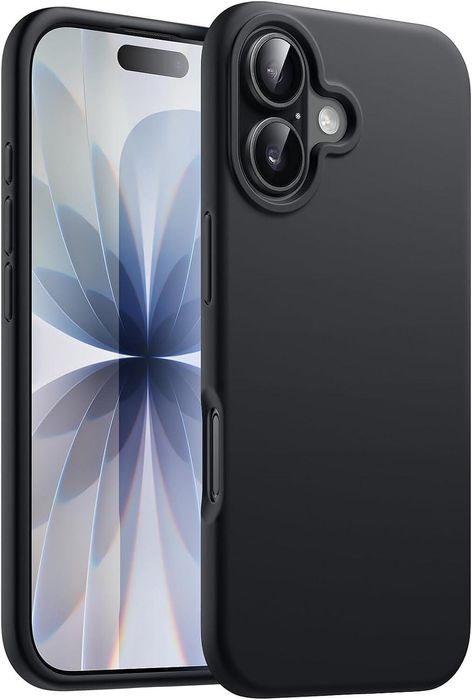 Матов силиконов кейс за apple iphone 17 - черен