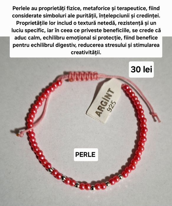 Brățări cu pietre semiprețioase și biluțe din argint