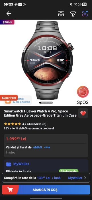 Huawei watch 4 pro space grey