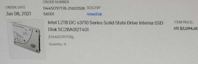 SSD 1.2 TB Новые! в проде не были