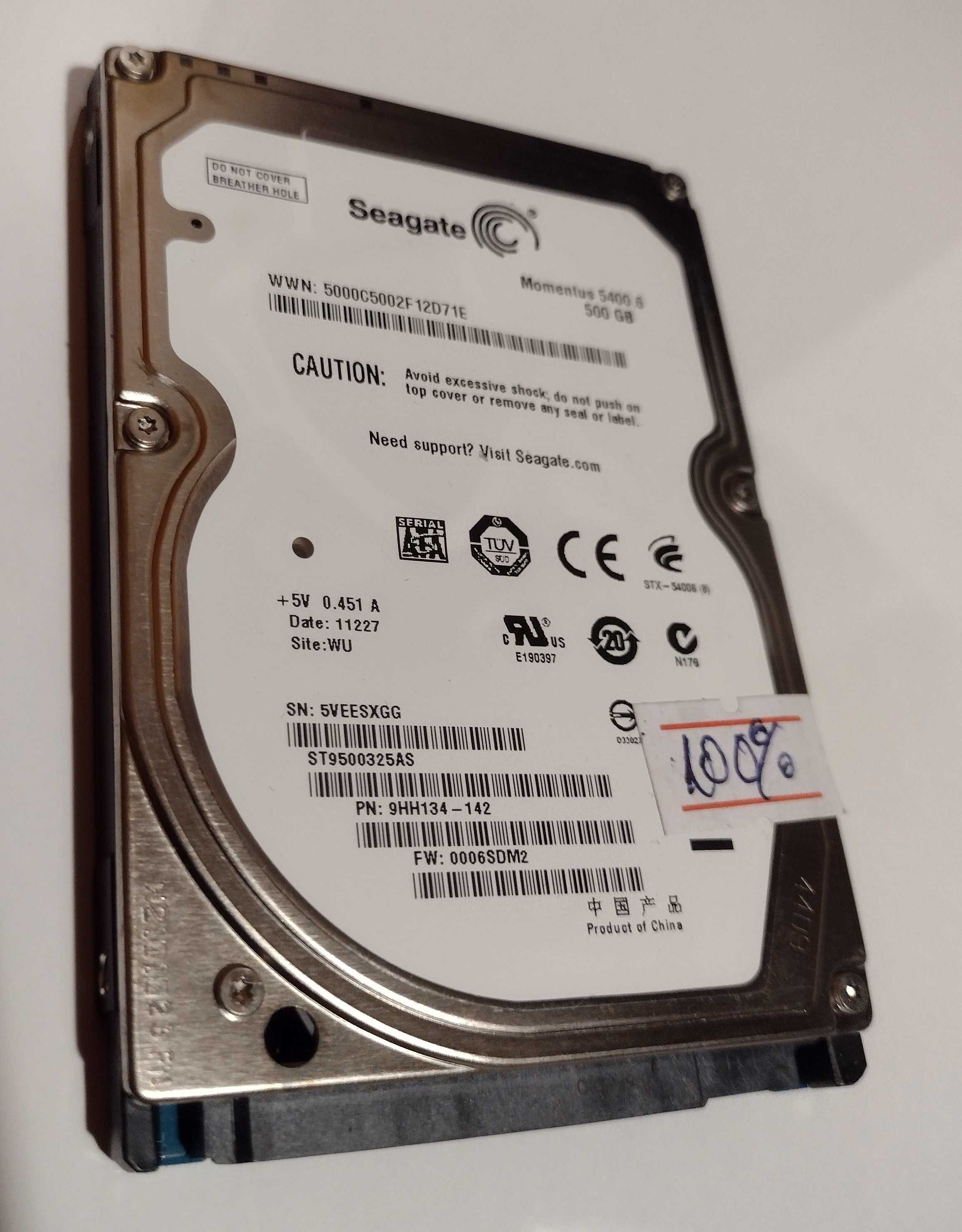 HDD 500 Gb pt. Laptop 2,5”, S-ATA, Seagate (ST9500325AS) health 100%