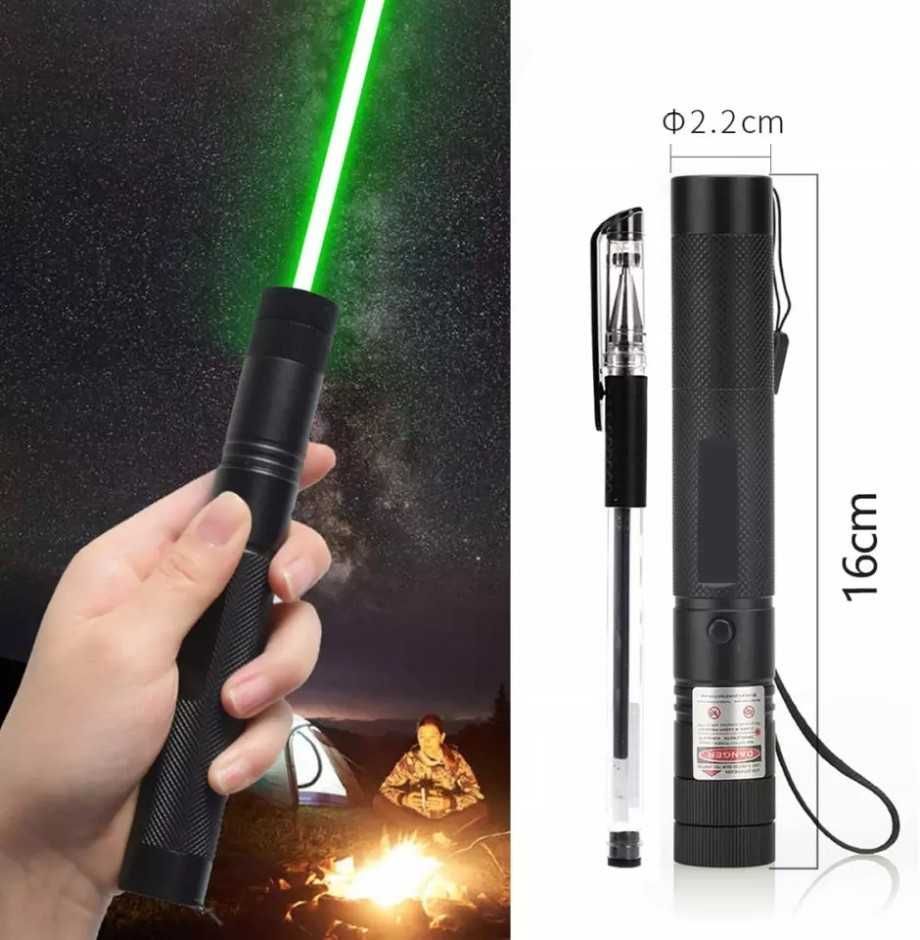 Laser verde Pointer 10 km puternic (optional incarcator / acumulator)