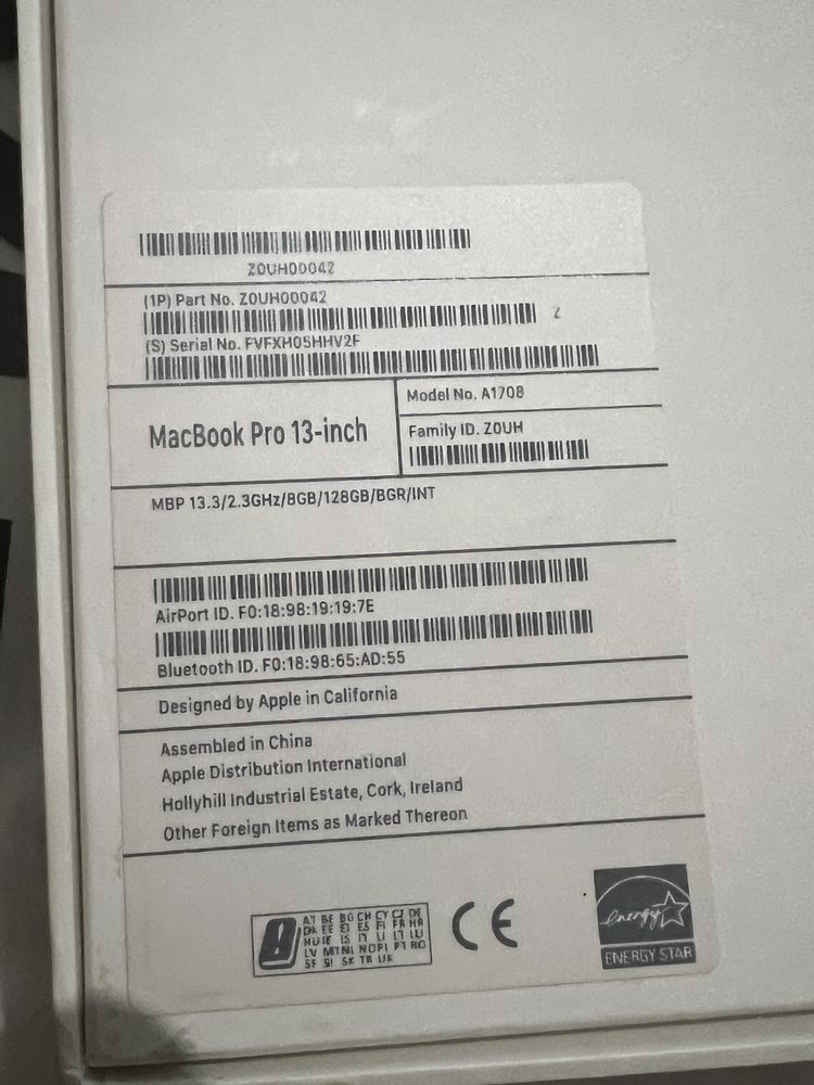 Mac book Pro 13 - 2018